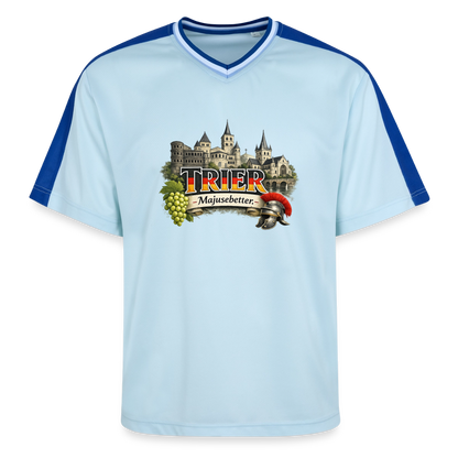 Trier Unisex Football Style Mesh T-Shirt - Hellblau/Dunkelblau