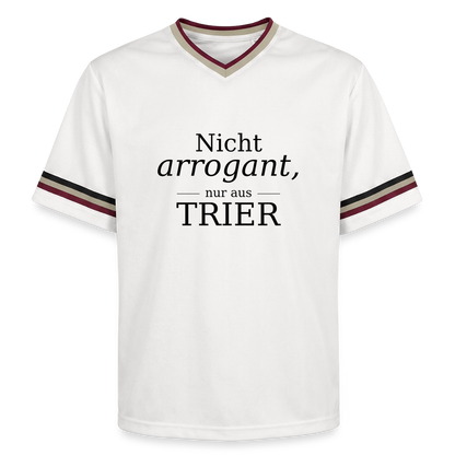 Trier Spruch Unisex Football Style Mesh T-Shirt - Offwhite/Bordeaux