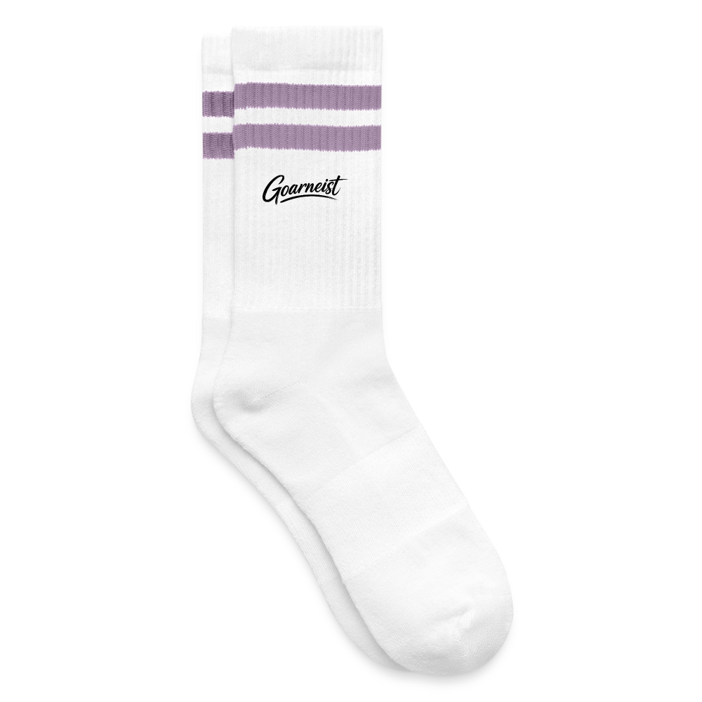 Goarneist Gestreifte Tennissocken - Weiß/Flieder 