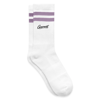 Goarneist Gestreifte Tennissocken - Weiß/Flieder 