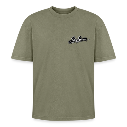 Six Seven Oversized Unisex Premium Acid-Washed T-Shirt - Grün Acid Wash