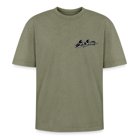 Six Seven Oversized Unisex Premium Acid-Washed T-Shirt - Grün Acid Wash