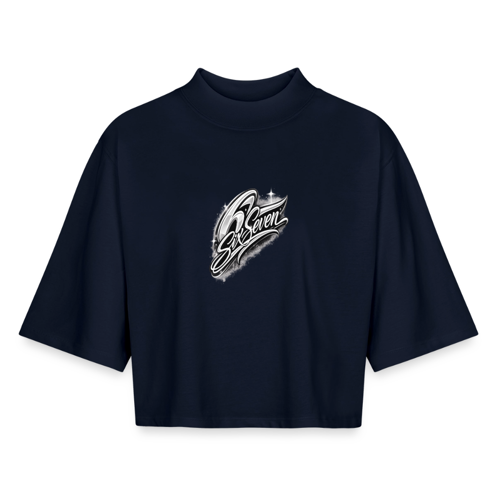 Six Seven Boxy Frauen Recyceltes 1/2 Sleeved T-Shirt by Stanley/Stella - Navy