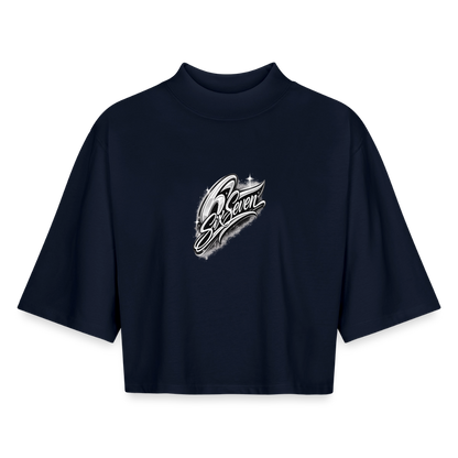 Six Seven Boxy Frauen Recyceltes 1/2 Sleeved T-Shirt by Stanley/Stella - Navy