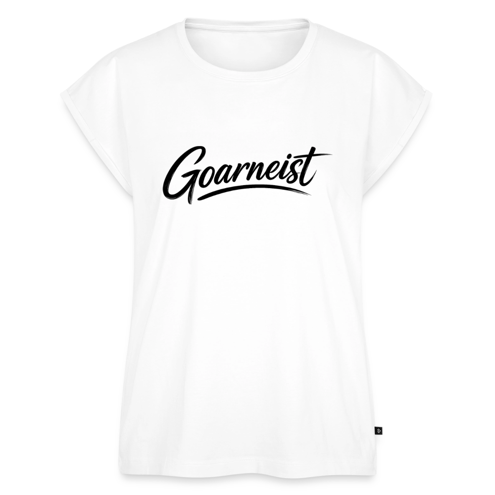 Goarneist Frauen T-Shirt mit gerollten Ärmeln - Weiß