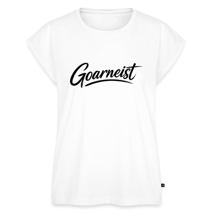 Goarneist Frauen T-Shirt mit gerollten Ärmeln - Weiß