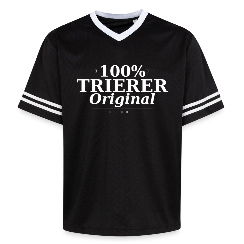 Trier Spruch Unisex Football Style Mesh T-Shirt - Schwarz/Weiß