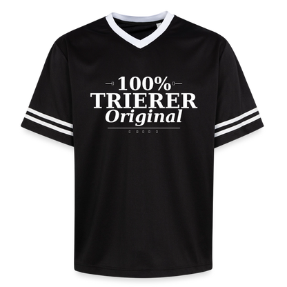 Trier Spruch Unisex Football Style Mesh T-Shirt - Schwarz/Weiß
