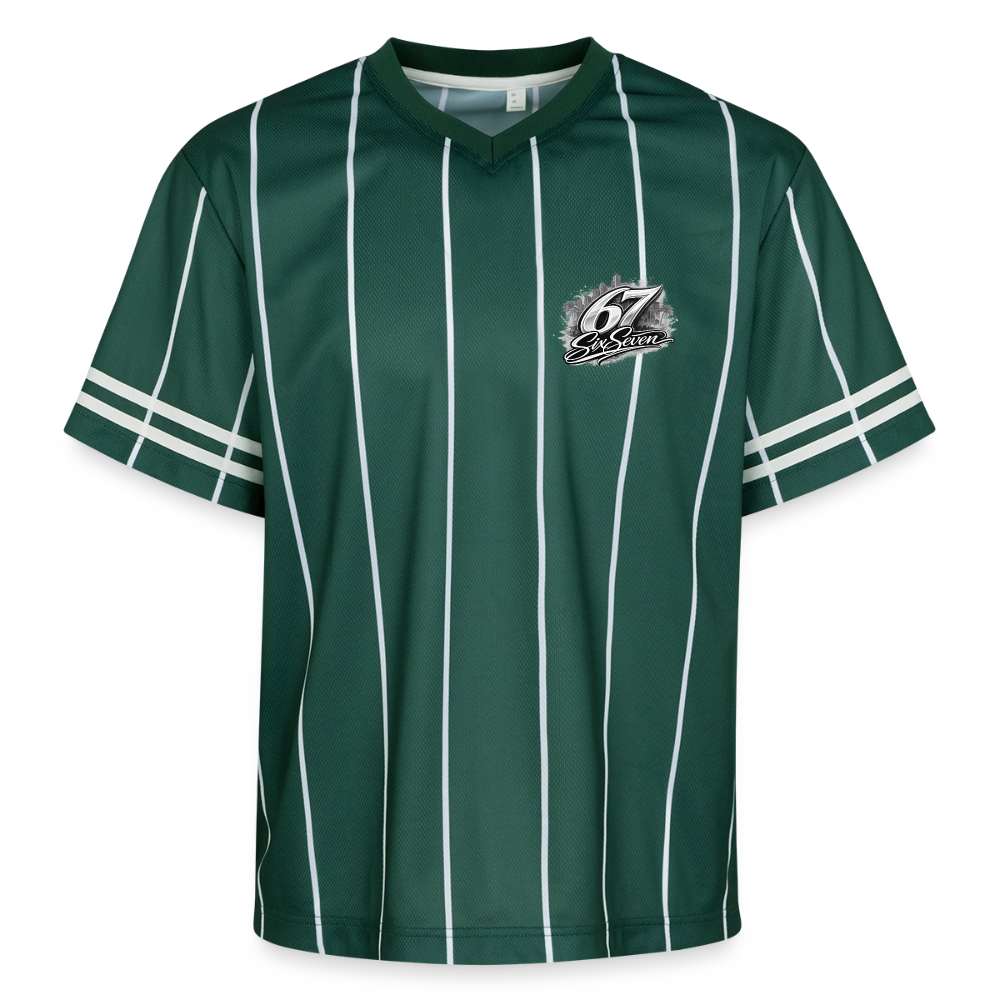 Six Seven Unisex Football Style Mesh T-Shirt - Dunkelgrün/Weiß