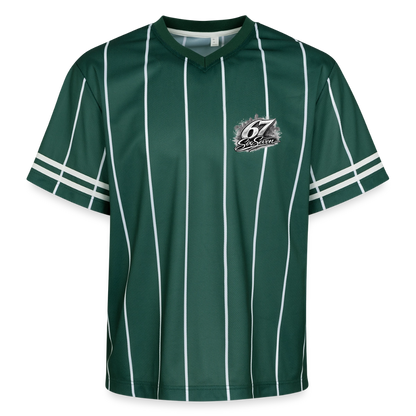 Six Seven Unisex Football Style Mesh T-Shirt - Dunkelgrün/Weiß