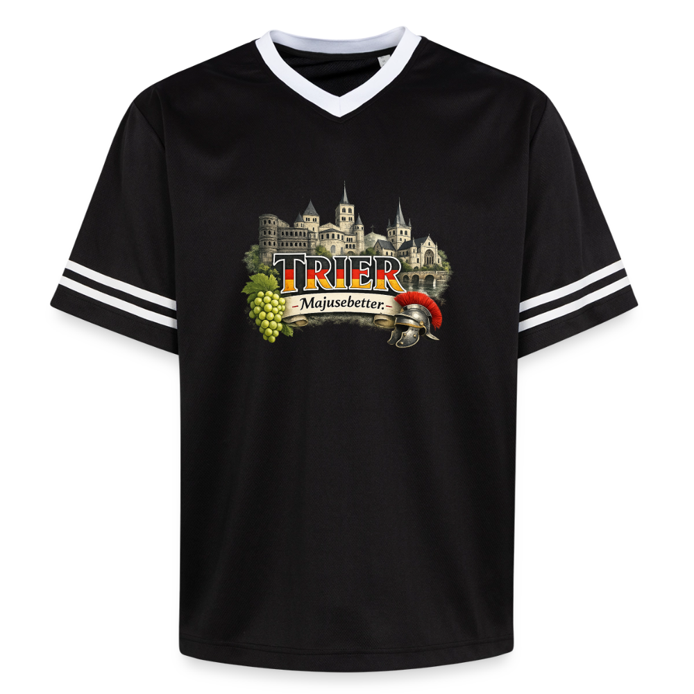 Trier Unisex Football Style Mesh T-Shirt - Schwarz/Weiß