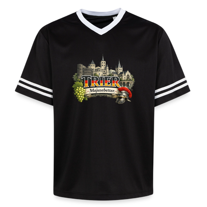 Trier Unisex Football Style Mesh T-Shirt - Schwarz/Weiß