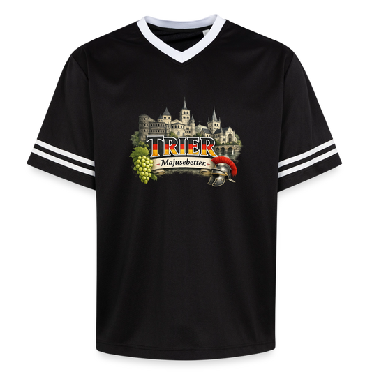 Trier Unisex Football Style Mesh T-Shirt - Schwarz/Weiß