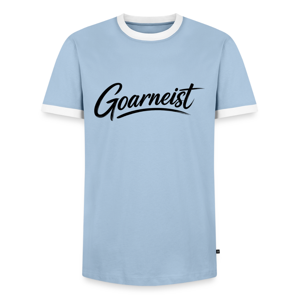 Goarneist Männer Kontrast-T-Shirt - Hellblau/Weiß 