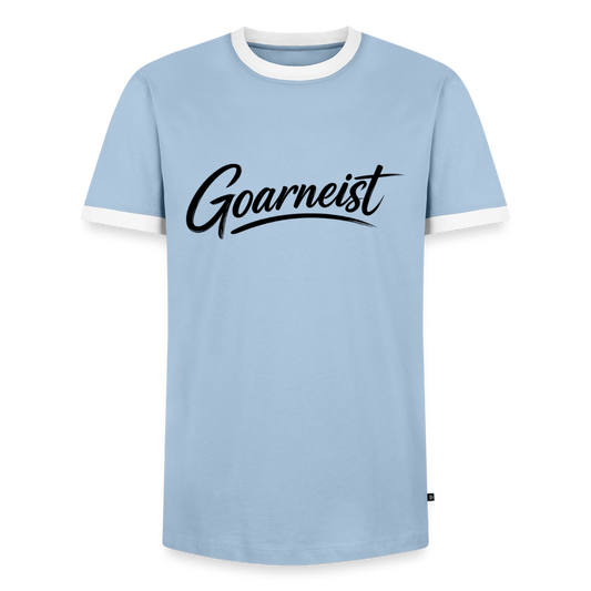Goarneist Männer Kontrast-T-Shirt - Hellblau/Weiß 