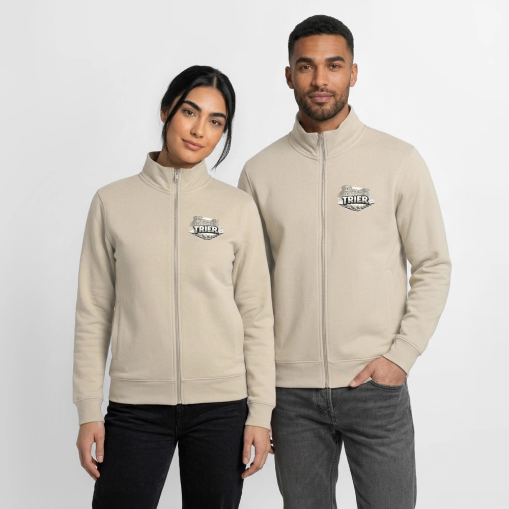 Trier Unisex Bio Zip Sweatshirt - Cremebeige