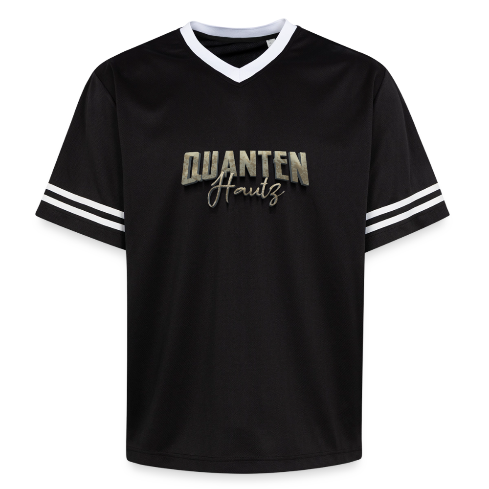 Quanten Hautz Unisex Football Style Mesh T-Shirt - Schwarz/Weiß