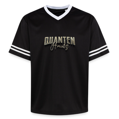 Quanten Hautz Unisex Football Style Mesh T-Shirt - Schwarz/Weiß
