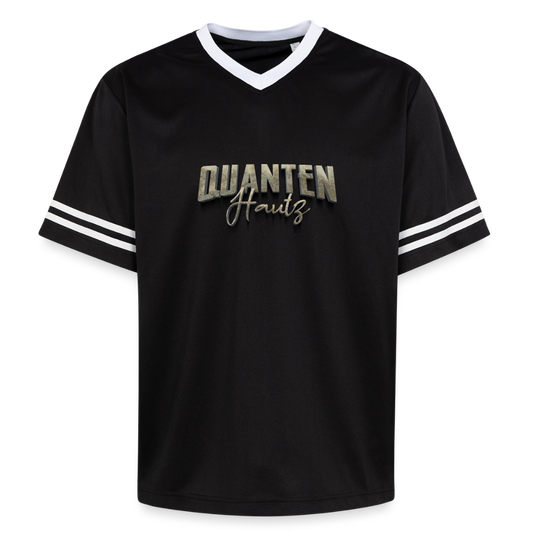Quanten Hautz Unisex Football Style Mesh T-Shirt - Schwarz/Weiß